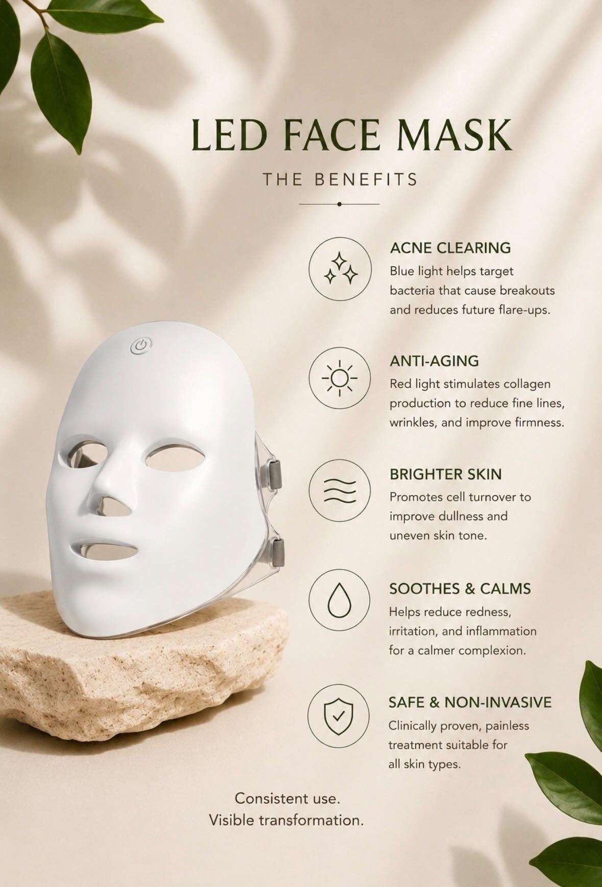 7-in-1 LED Face Mask | Light Therapy for Clear Skin